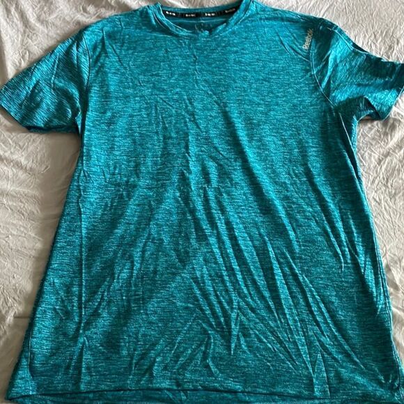 Reebok Men's Athletic T-Shirt Teal Blue Performance Tee Size L - Picture 1 of 4